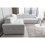 Γωνιακός καναπές April Plus Eco LTHR-Leuko-Αριστερή