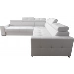 Γωνιακός καναπές April Plus Eco LTHR-Leuko-Δεξιά