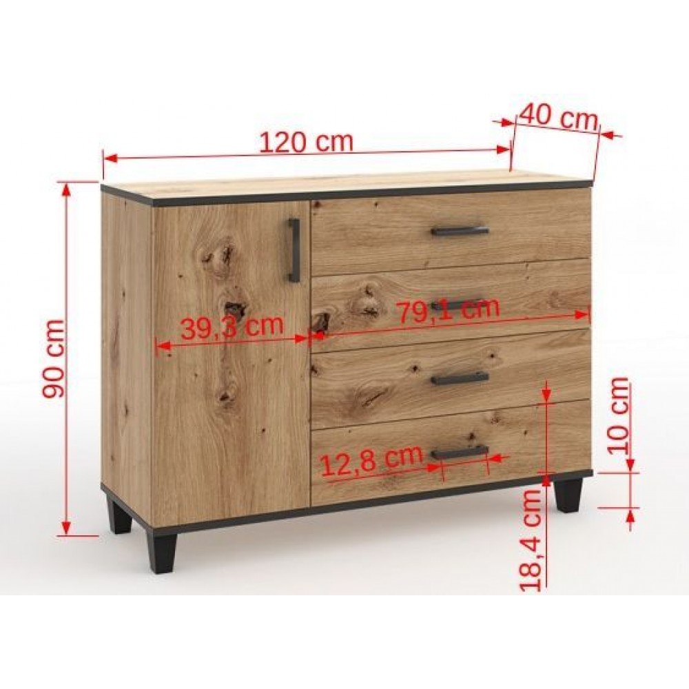 Συρταριέρα Tomba 120x40x90