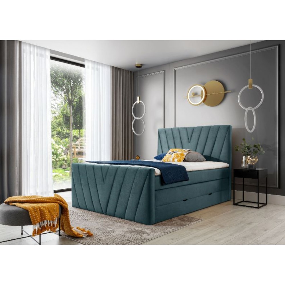 Επενδυμένο κρεβάτι Alba-Mple-Anoixto-140 x 200