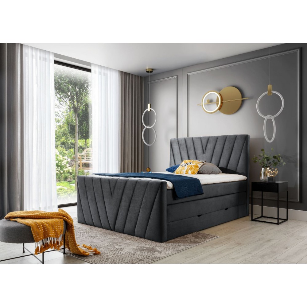 Επενδυμένο κρεβάτι Alba-Gkri Skouro-140 x 200