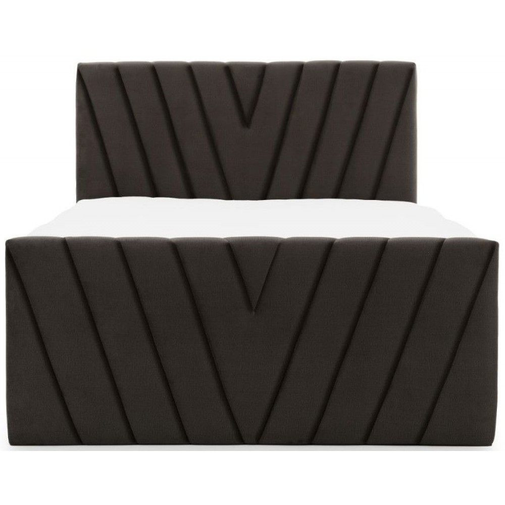 Επενδυμένο κρεβάτι Alba-Kafe Skouro-140 x 200