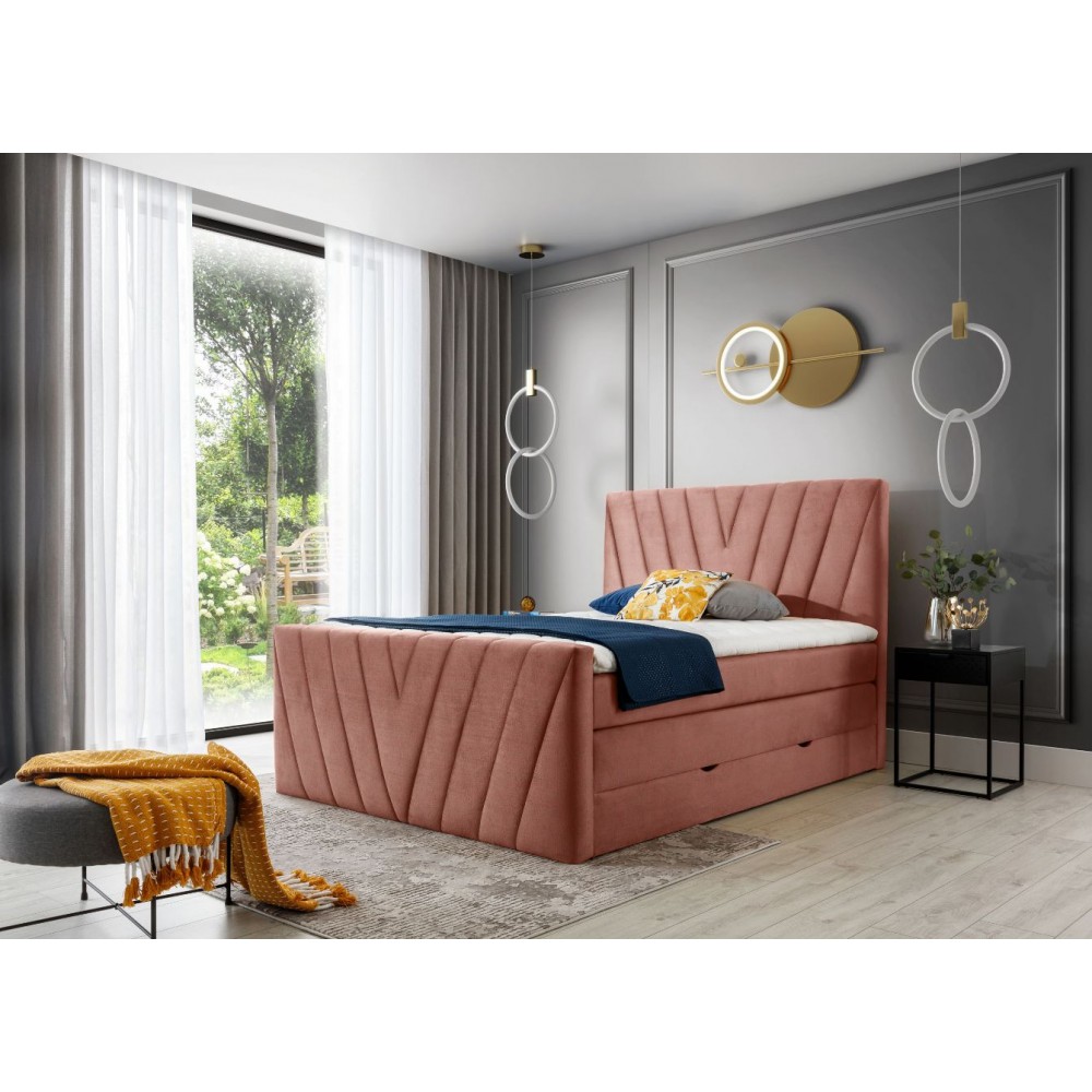 Επενδυμένο κρεβάτι Alba-Roz-180 x 200