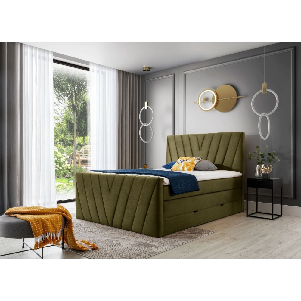 Επενδυμένο κρεβάτι Alba-Xaki-140 x 200