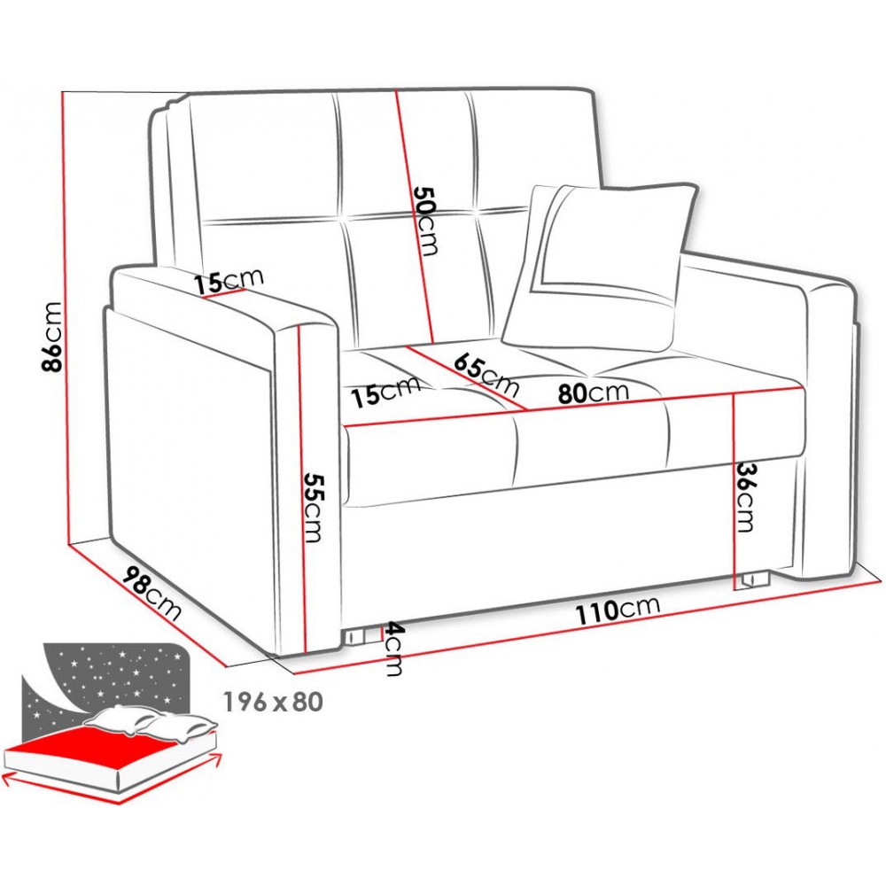 Πολυθρόνα Κρεβάτι Vivia Mel I-Ladi anoixto-Ladi skouro