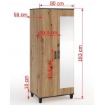 Ντουλάπα Tomba με καθρέπτη 80x56x193