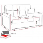 Καναπές Κρεβάτι Vivia Mel II-Gkri skouro - Gkri anoixto