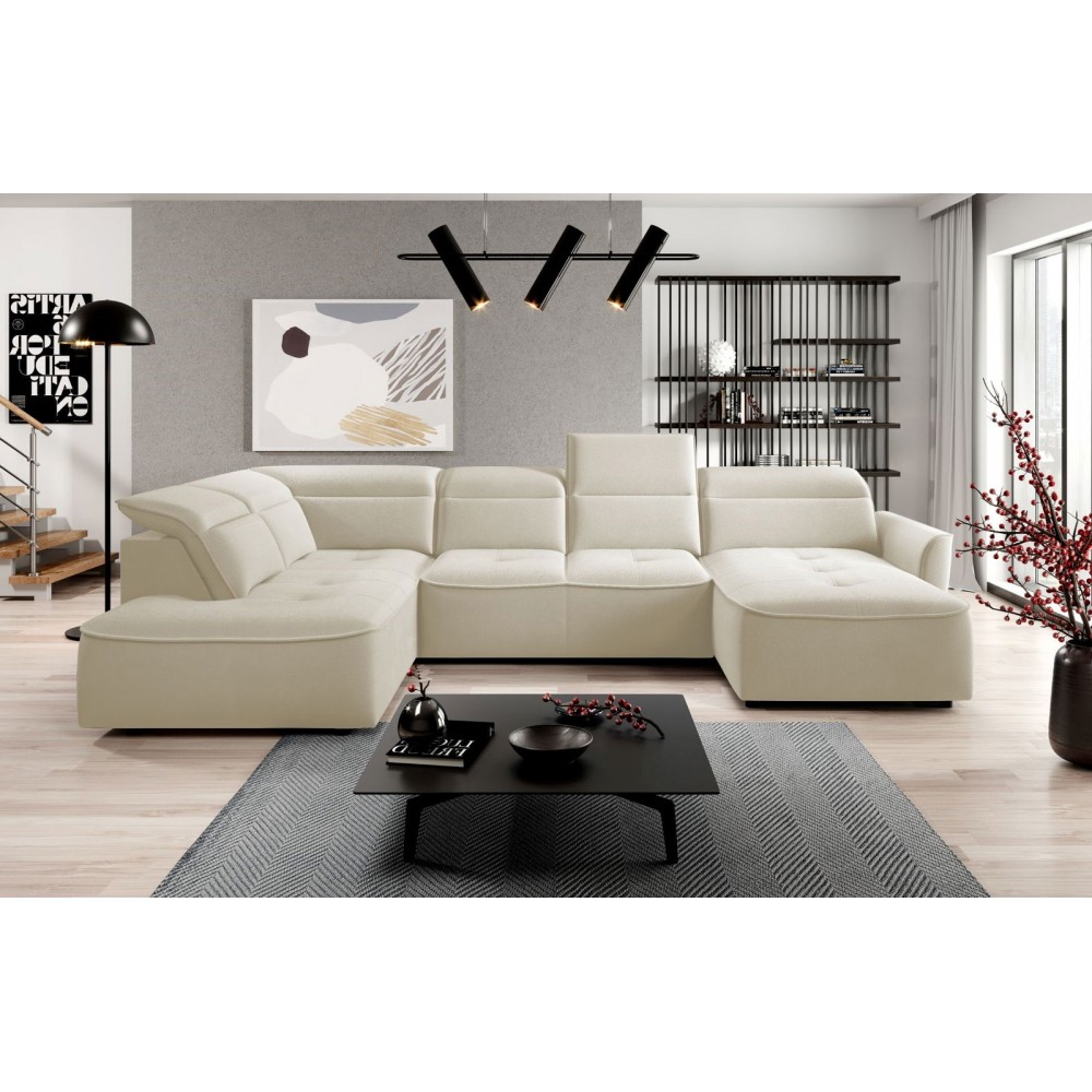 Γωνιακός καναπές Morello XL-Ekrou-Αριστερή