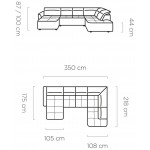 Γωνιακός καναπές Morello XL-Xaki-Δεξιά