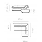 Γωνιακός καναπές Morello L-Xaki-Αριστερή