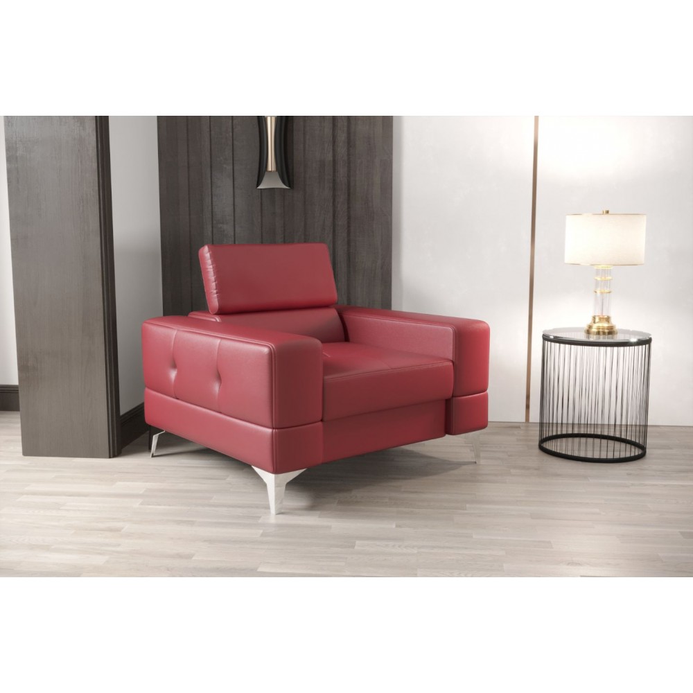 Πολυθρόνα Vini LTHR-Kokkino