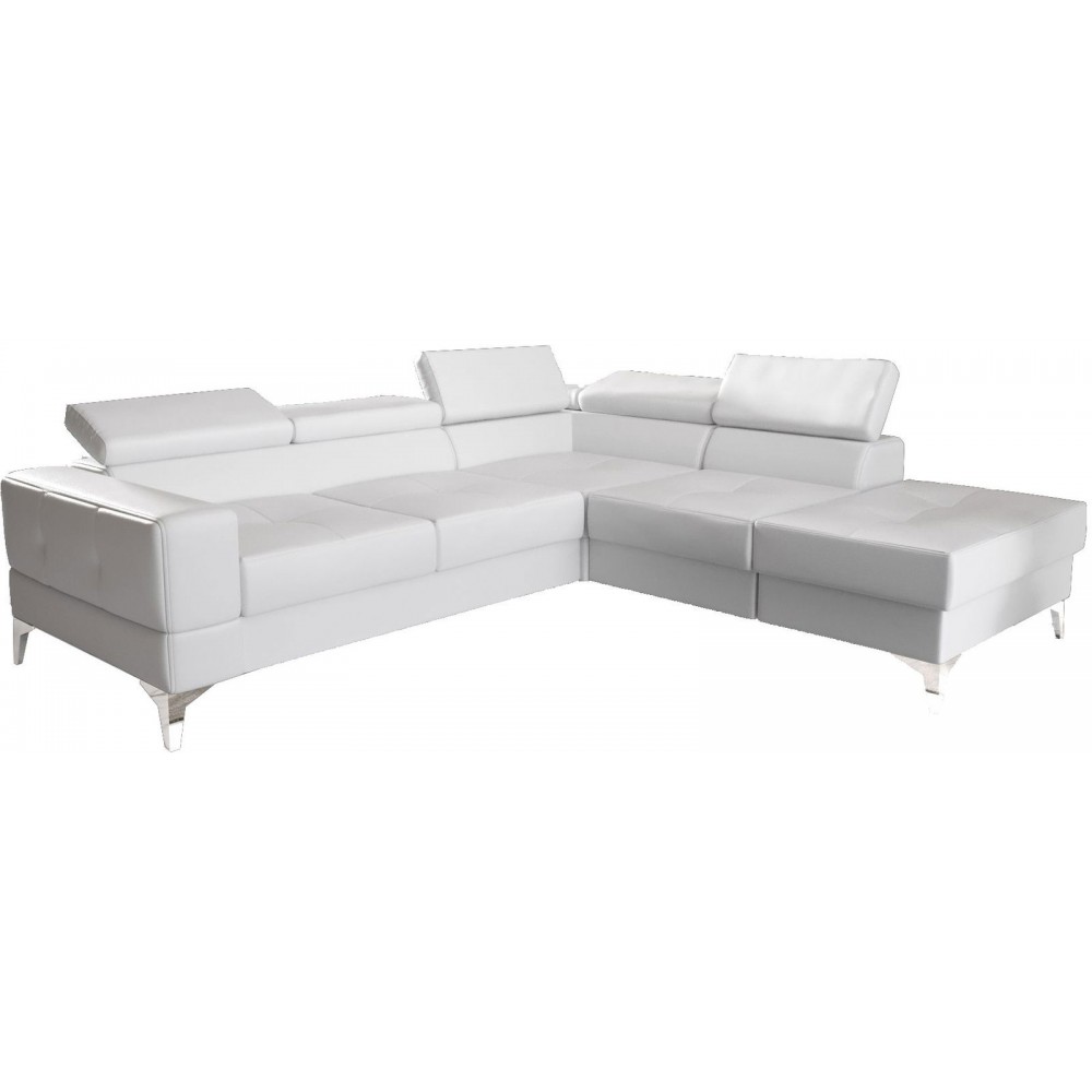 Γωνιακός καναπές Soreko Plus Eco LTHR-Leuko-Δεξιά