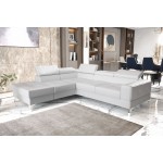 Γωνιακός καναπές Soreko Plus Eco LTHR-Leuko-Αριστερή