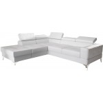 Γωνιακός καναπές Soreko Plus Eco LTHR-Leuko-Αριστερή