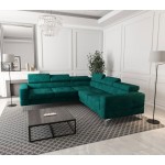 Γωνιακός καναπές Soreko Max-Prasino-Αριστερή