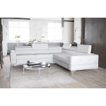 Γωνιακός καναπές Soreko Max Eco LTHR-Leuko-Αριστερή