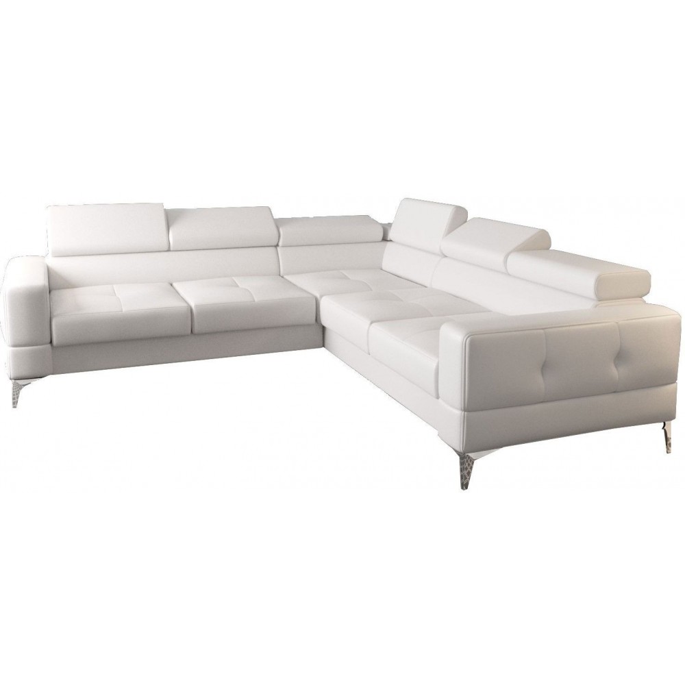 Γωνιακός καναπές Soreko Max Eco LTHR-Leuko-Αριστερή