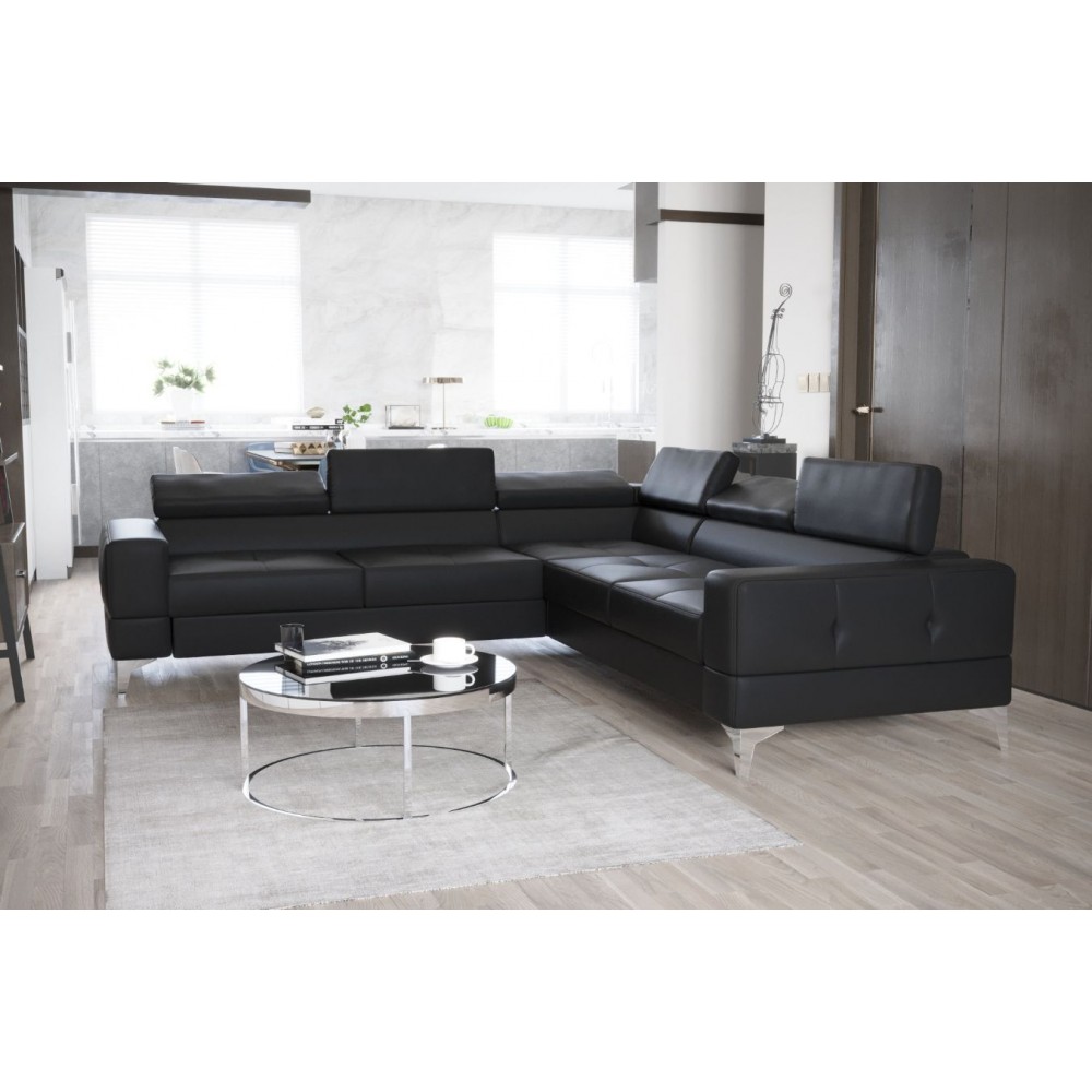 Γωνιακός καναπές Soreko Max Eco LTHR-Mauro-Αριστερή