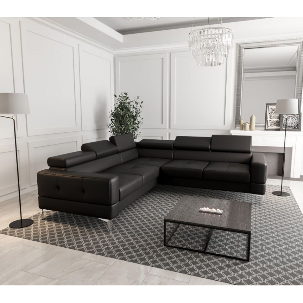 Γωνιακός καναπές Soreko Max Eco LTHR-Mauro-Δεξιά