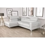 Γωνιακός καναπές Soreko Mini Eco LTHR-Leuko-Αριστερή