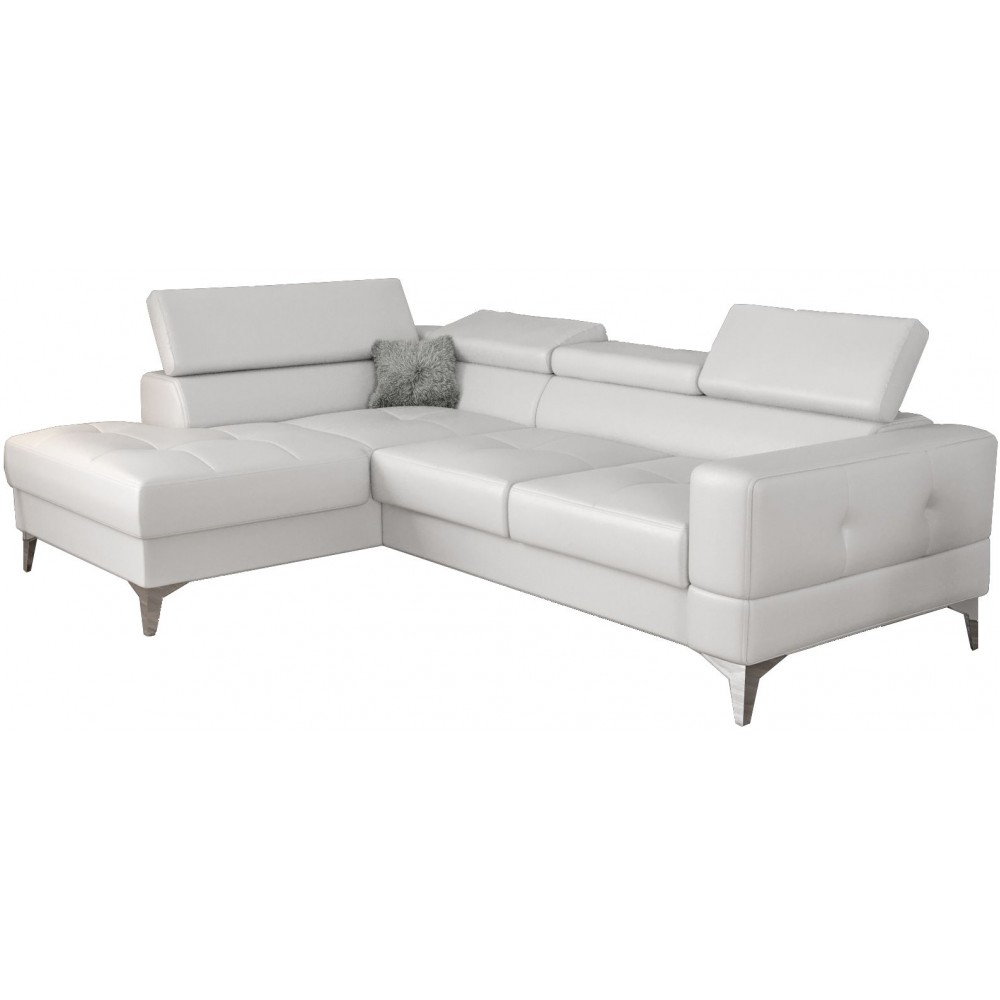 Γωνιακός καναπές Soreko Mini Eco LTHR-Leuko-Αριστερή