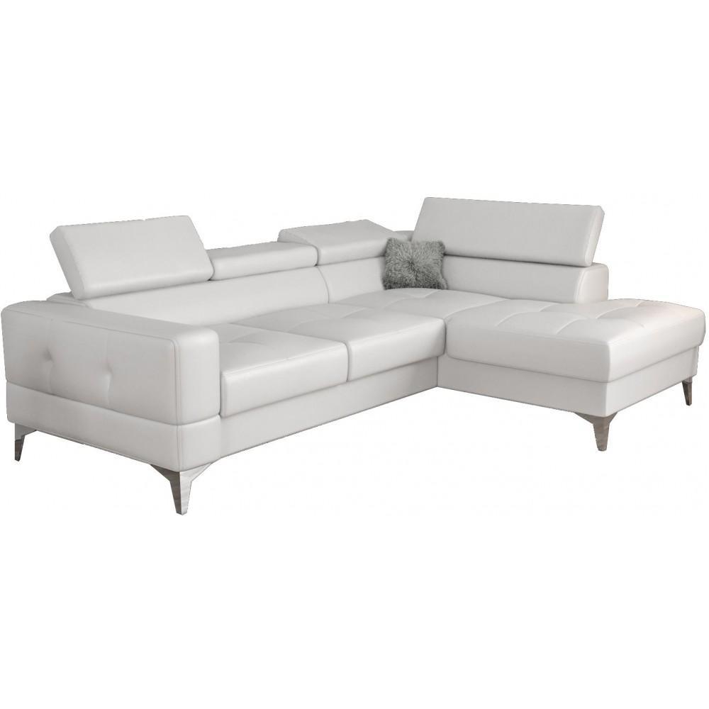 Γωνιακός καναπές Soreko Mini Eco LTHR-Leuko-Δεξιά