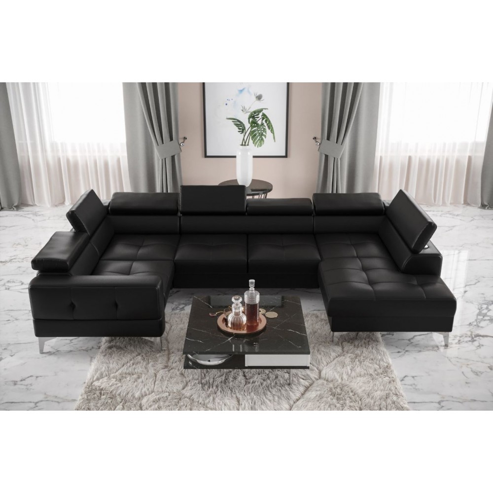 Γωνιακός καναπές Soreko Max I Eco LTHR-Mauro-Αριστερή