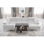 Γωνιακός καναπές Soreko Max I Eco LTHR-Leuko-Αριστερή