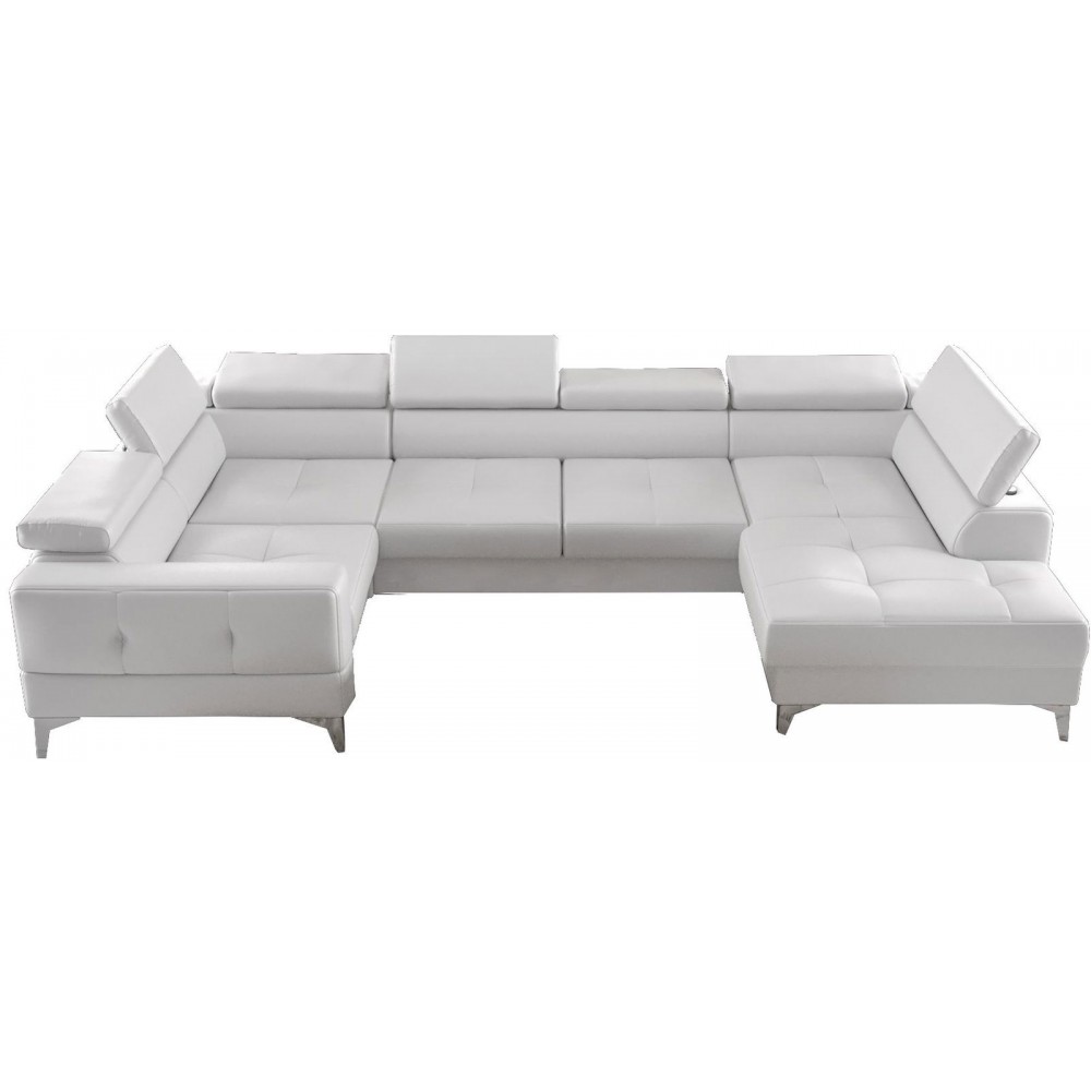 Γωνιακός καναπές Soreko Max I Eco LTHR-Leuko-Αριστερή