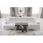 Γωνιακός καναπές Soreko Max I Eco LTHR-Leuko-Δεξιά