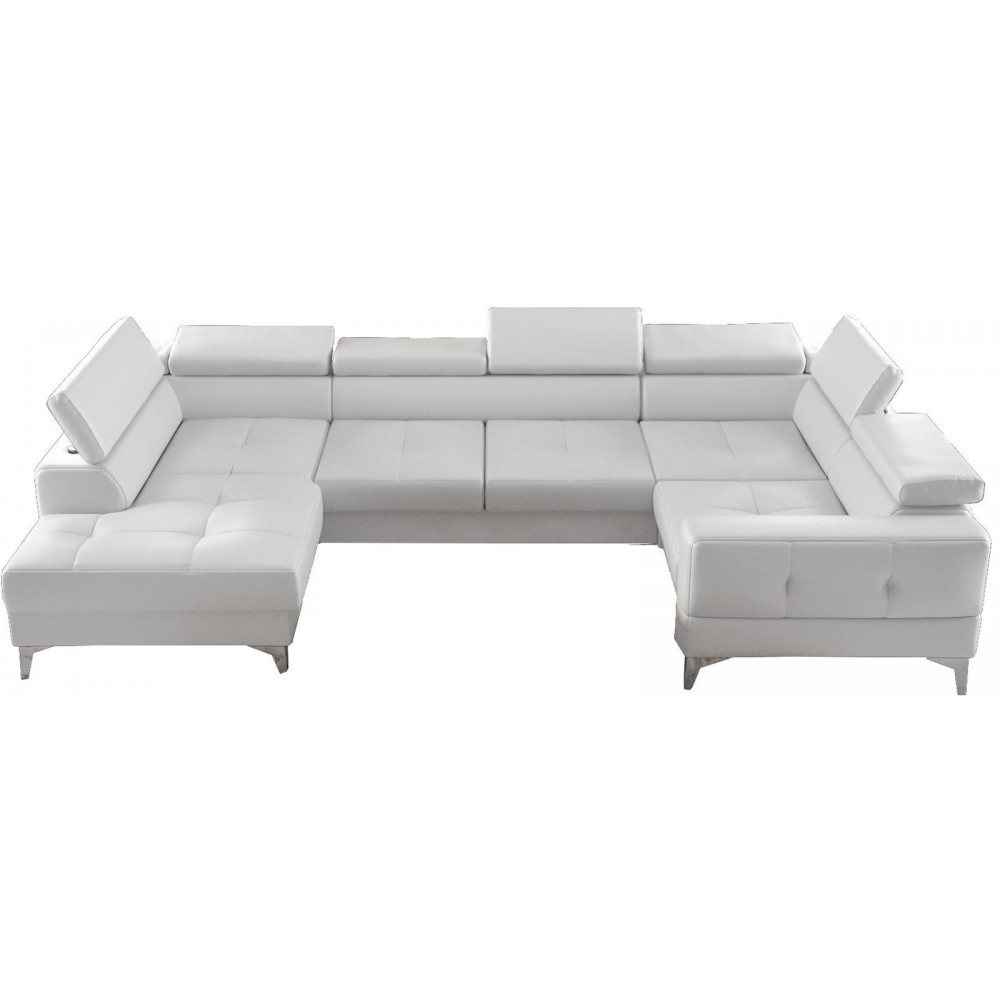 Γωνιακός καναπές Soreko Max I Eco LTHR-Leuko-Δεξιά