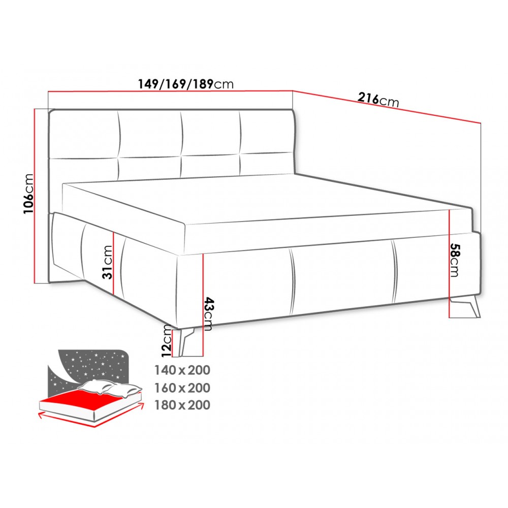 Κρεβάτι Genua-Mpez-140 x 200 εκ.