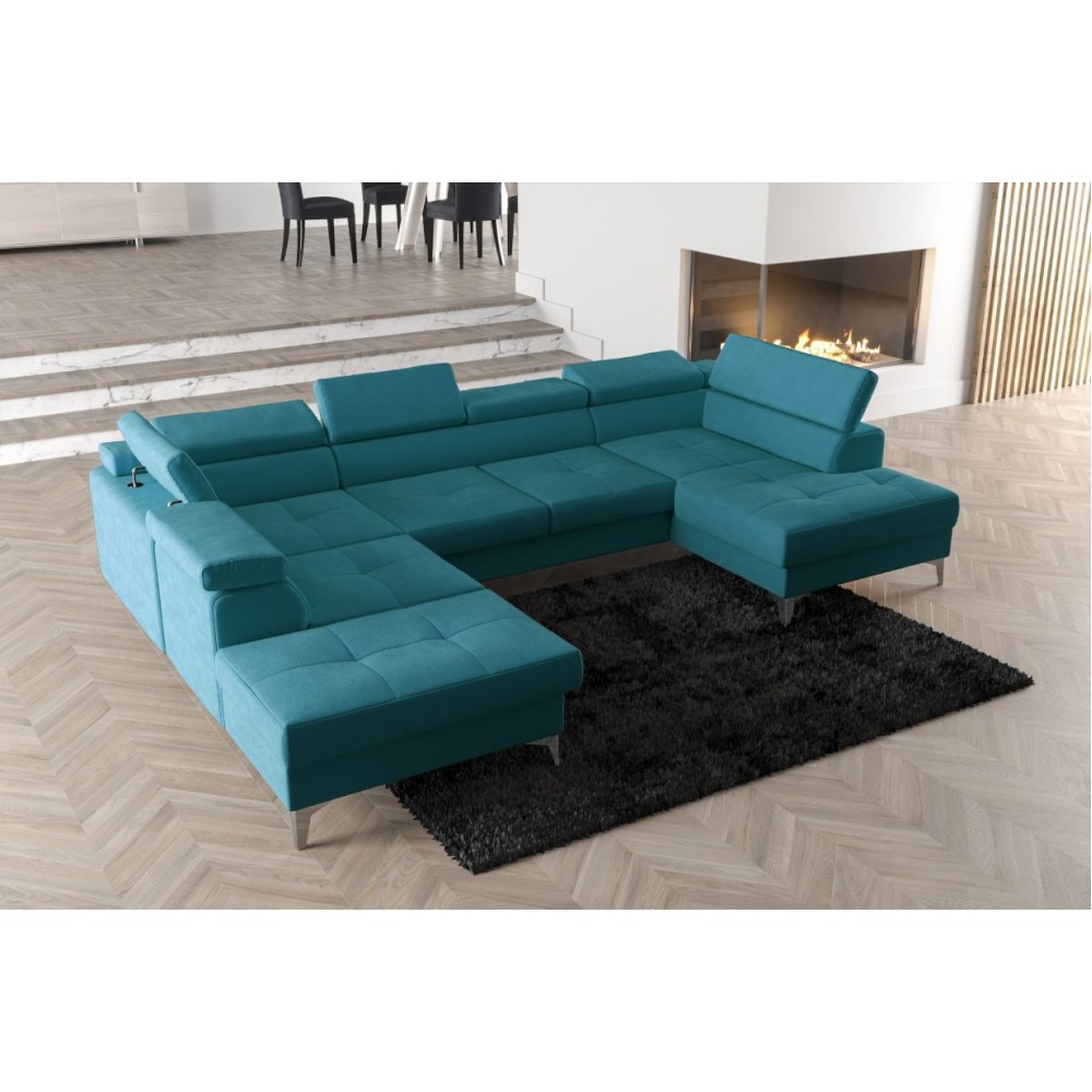 Γωνιακός καναπές Soreko Max II-Petrol-Αριστερή