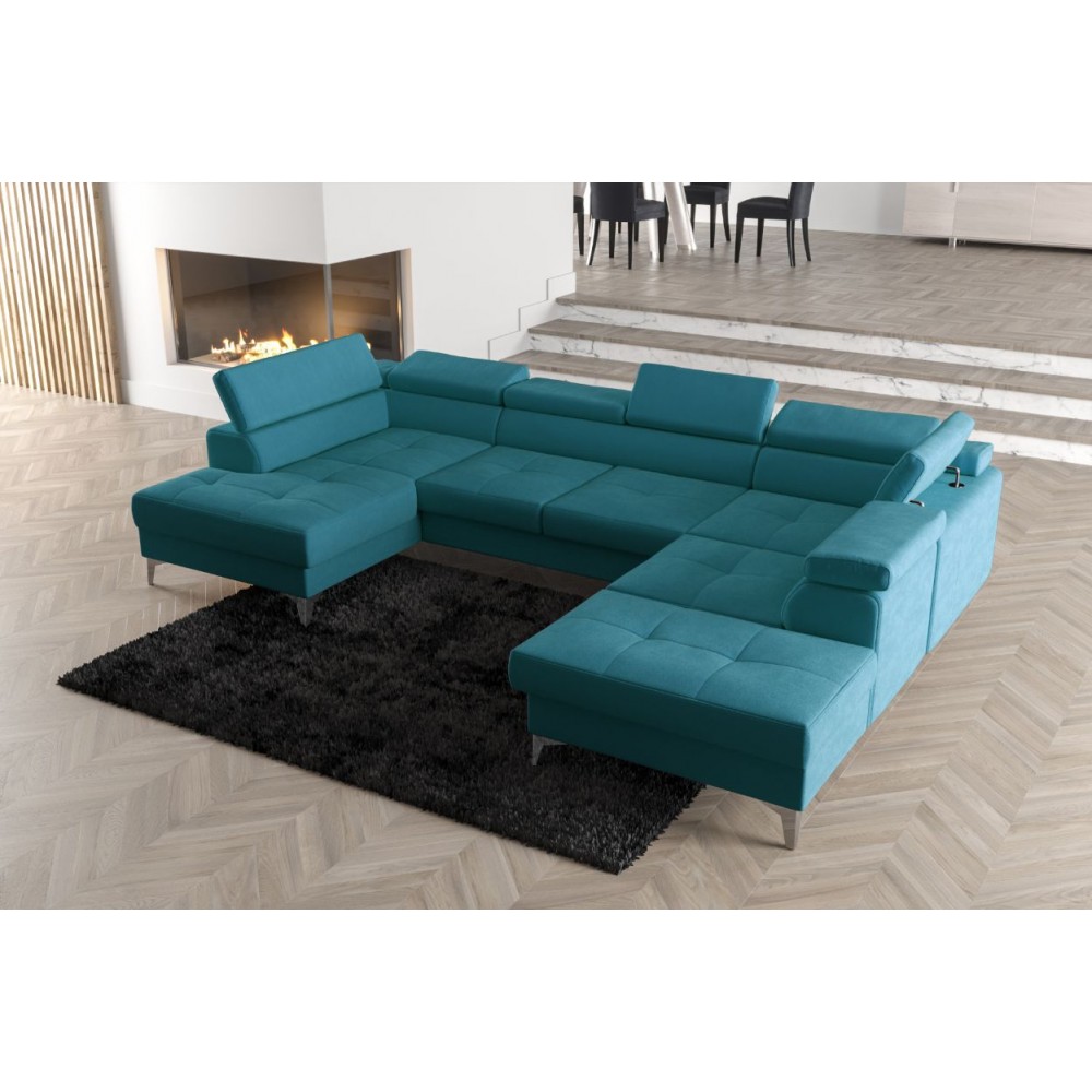 Γωνιακός καναπές Soreko Max II-Petrol-Δεξιά