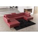 Γωνιακός καναπές Soreko Max II LTHR-Kokkino-Αριστερή