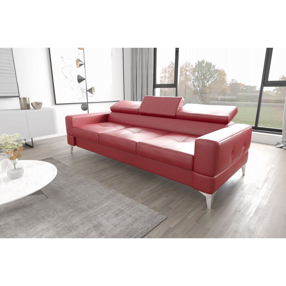 Καναπές Vini τριθέσιος LTHR-Kokkino