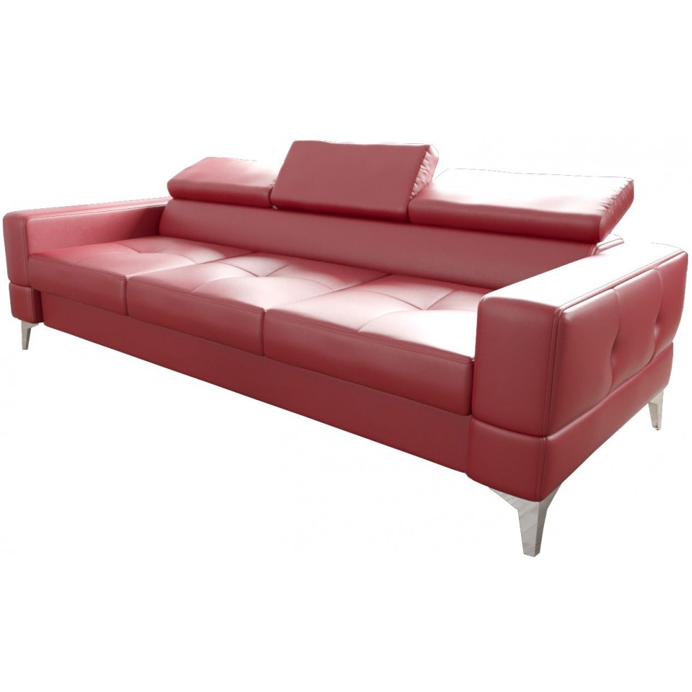 Καναπές Vini τριθέσιος LTHR-Kokkino