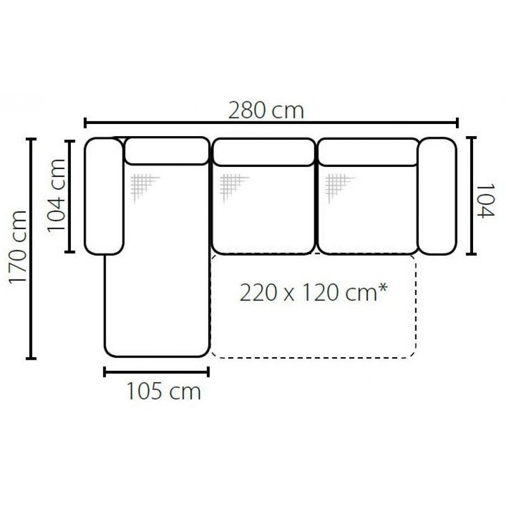 Γωνιακός καναπές Gemini Mini-Anthraki-Αριστερή
