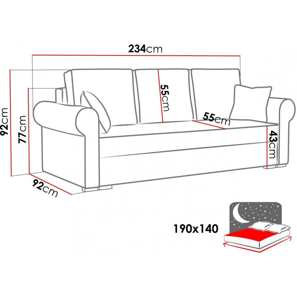 Καναπές - Κρεβάτι Olimpia-Gkri Skouro