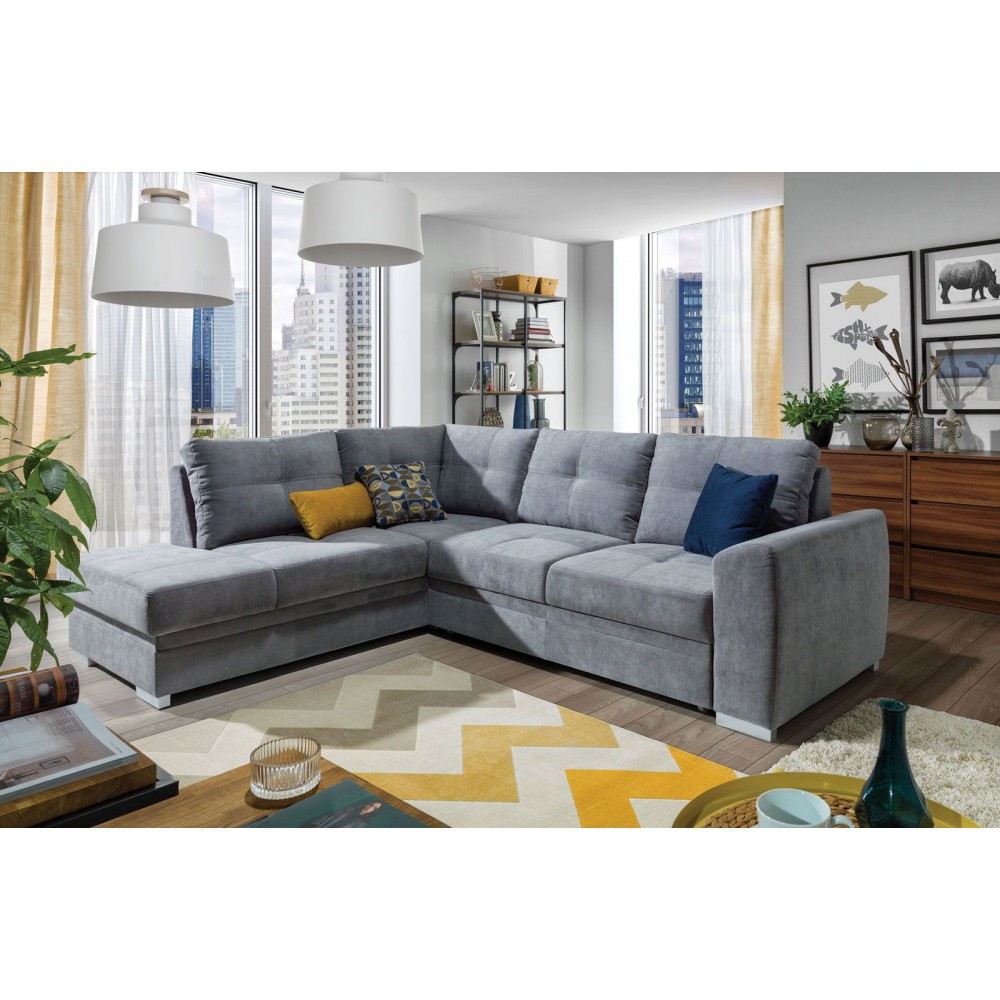 Γωνιακός καναπές Parma-Αριστερή-Gkri Skouro