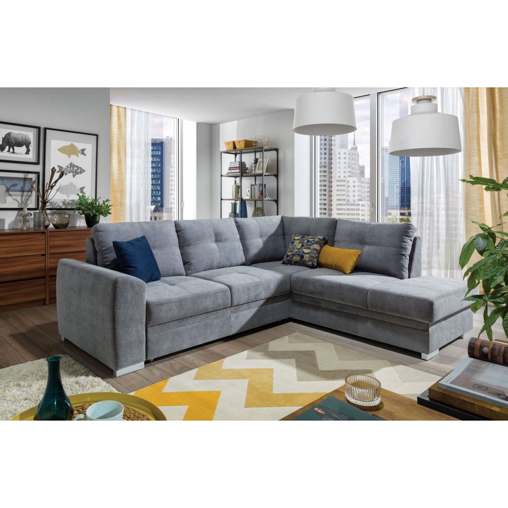 Γωνιακός καναπές Parma-Δεξιά-Gkri Skouro