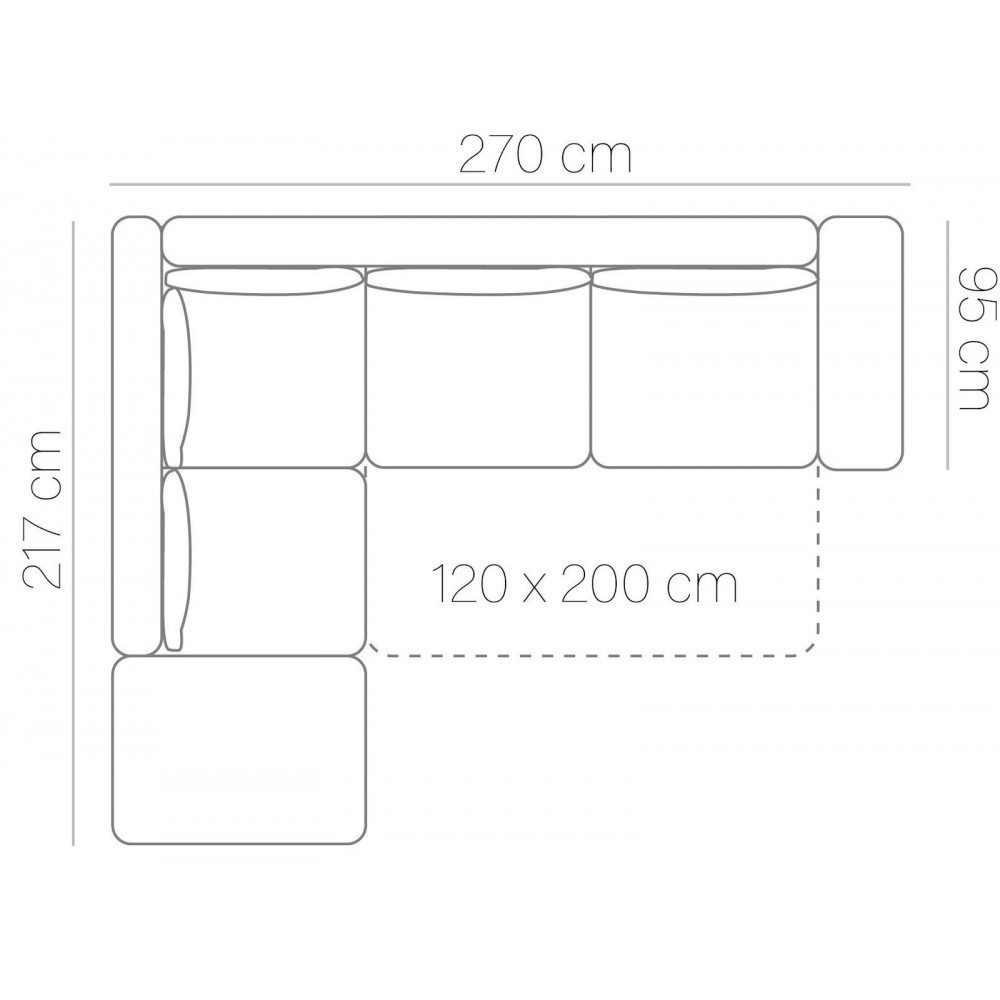 Γωνιακός καναπές Parma-Δεξιά-Gkri Skouro