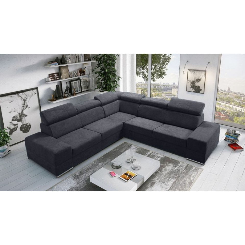 Γωνιακός Καναπές Fred-Gkri Skouro-Δεξιά