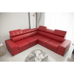 Γωνιακός καναπές Fred LTHR-Kokkino-Αριστερή