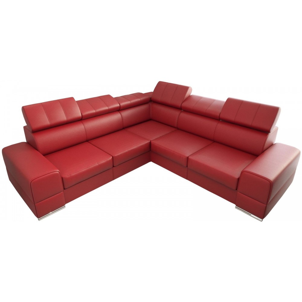 Γωνιακός καναπές Fred LTHR-Kokkino-Αριστερή