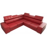 Γωνιακός καναπές Fred LTHR-Kokkino-Αριστερή