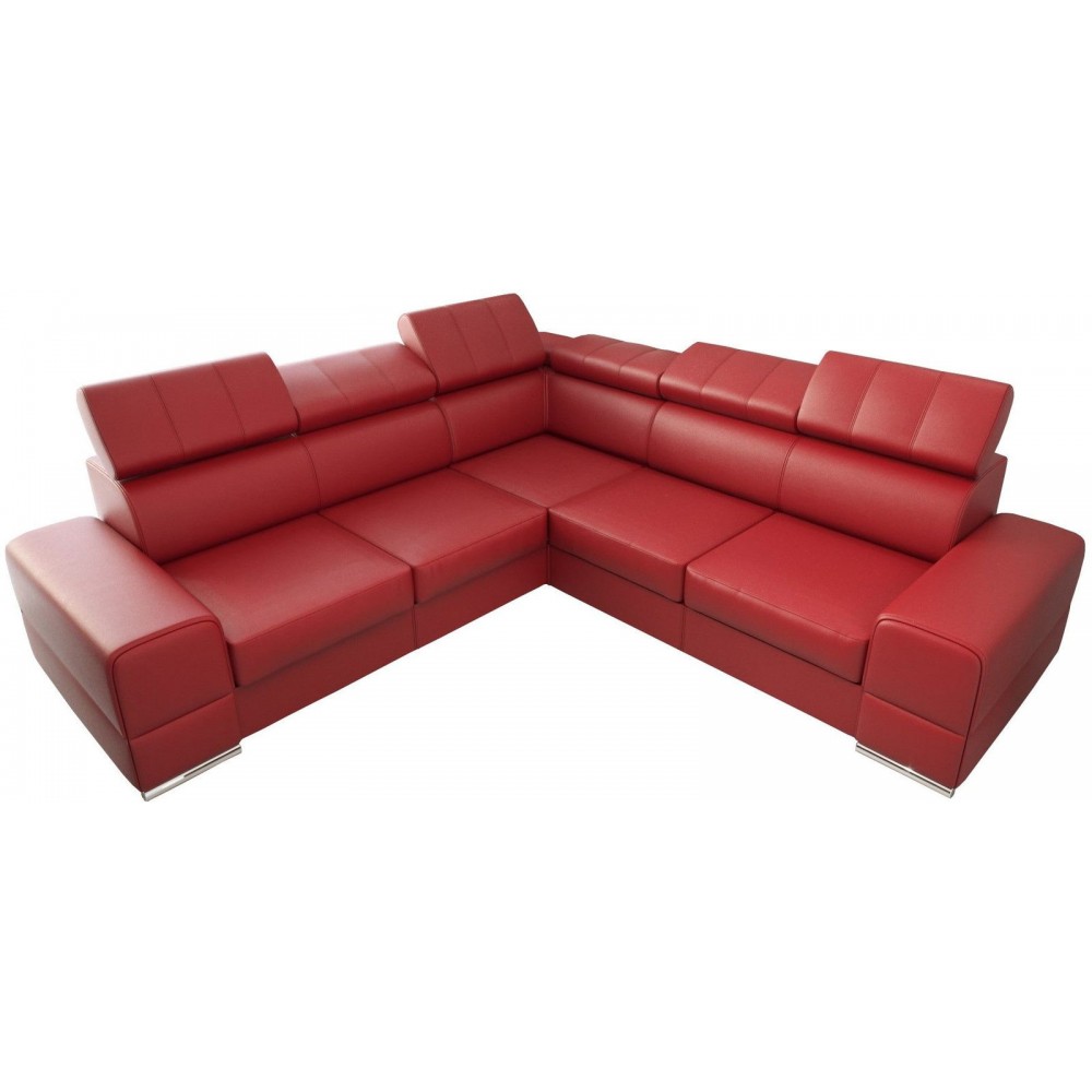 Γωνιακός καναπές Fred LTHR-Kokkino-Δεξιά