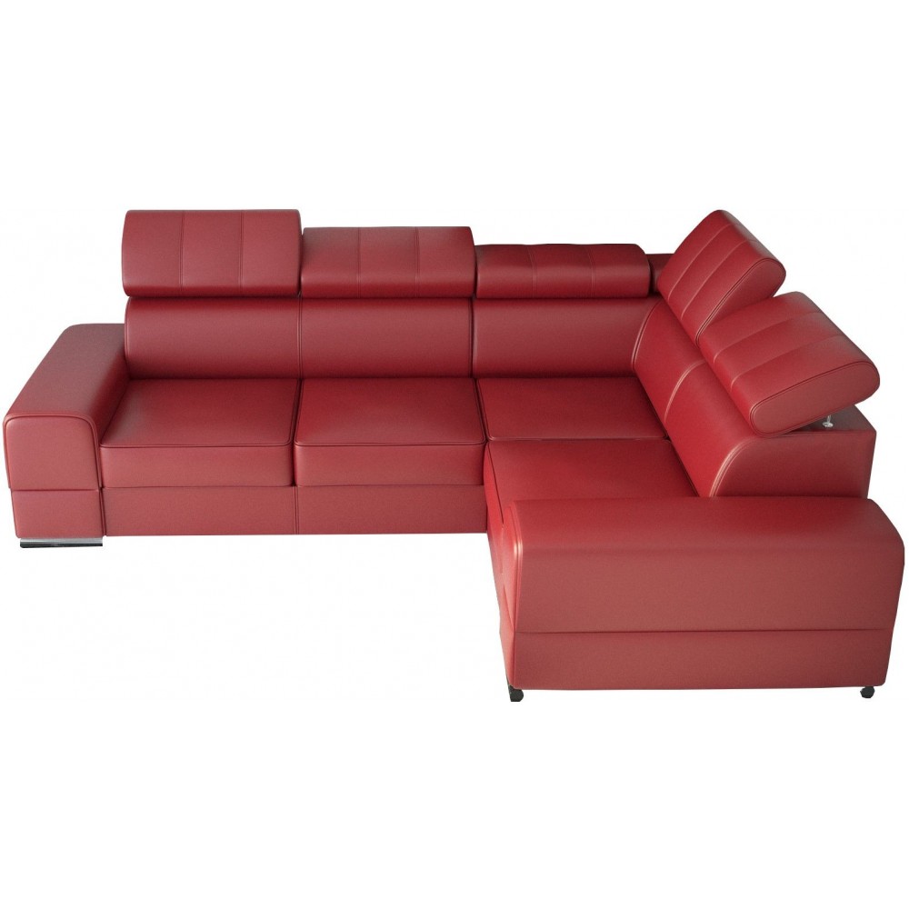 Γωνιακός καναπές Fred II LTHR-Kokkino-Δεξιά