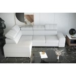 Γωνιακός καναπές Fred II Eco LTHR-Leuko-Αριστερή