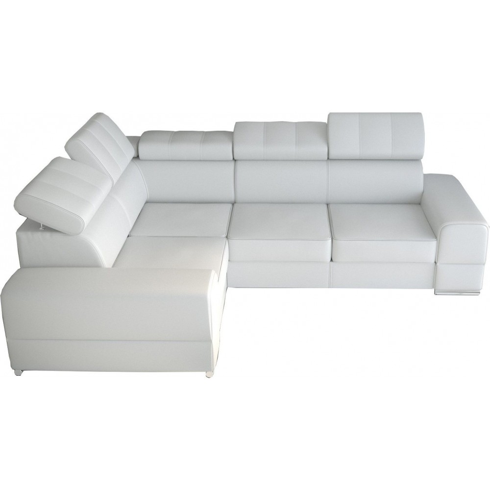 Γωνιακός καναπές Fred II Eco LTHR-Leuko-Αριστερή